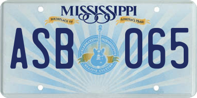 MS license plate ASB065
