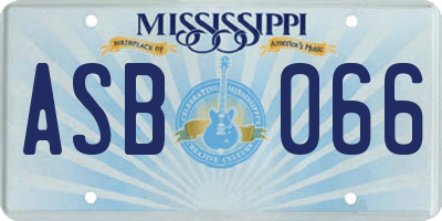 MS license plate ASB066