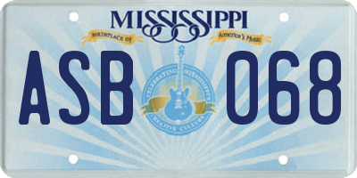 MS license plate ASB068