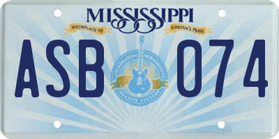MS license plate ASB074
