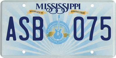 MS license plate ASB075