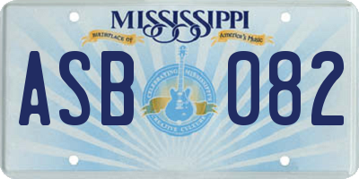 MS license plate ASB082