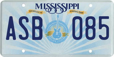 MS license plate ASB085