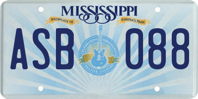 MS license plate ASB088