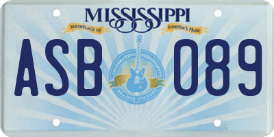MS license plate ASB089