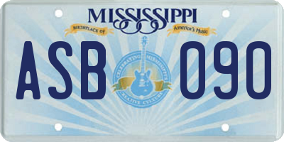 MS license plate ASB090