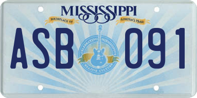 MS license plate ASB091