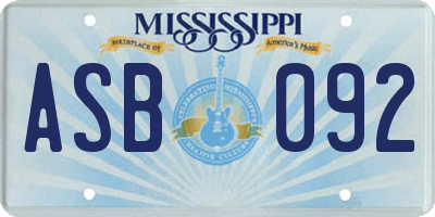 MS license plate ASB092