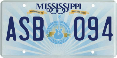 MS license plate ASB094