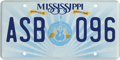 MS license plate ASB096