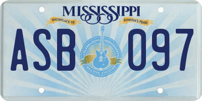 MS license plate ASB097