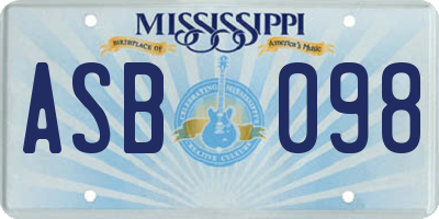 MS license plate ASB098
