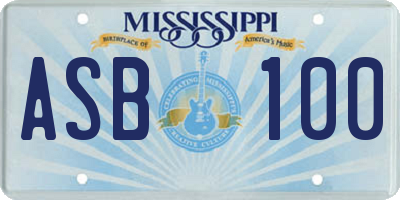 MS license plate ASB100