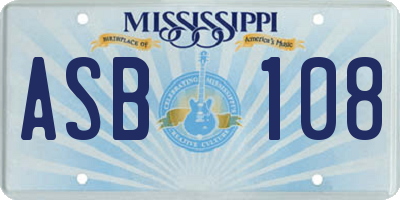 MS license plate ASB108