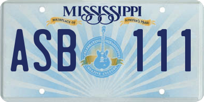 MS license plate ASB111