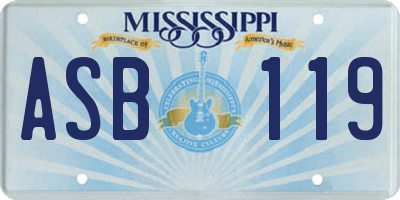 MS license plate ASB119