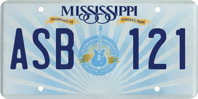 MS license plate ASB121