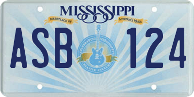 MS license plate ASB124