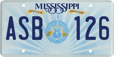 MS license plate ASB126