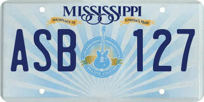 MS license plate ASB127