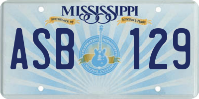 MS license plate ASB129