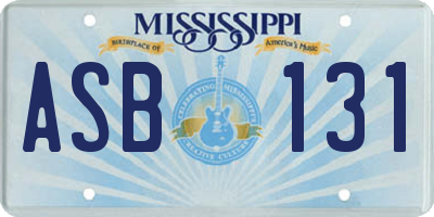 MS license plate ASB131