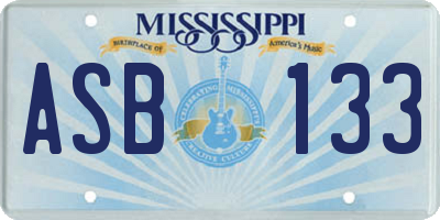 MS license plate ASB133
