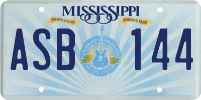 MS license plate ASB144
