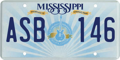 MS license plate ASB146