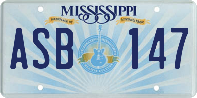 MS license plate ASB147