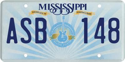 MS license plate ASB148