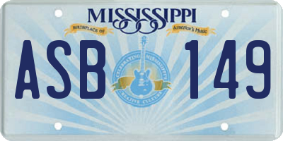 MS license plate ASB149
