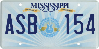 MS license plate ASB154