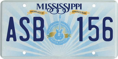 MS license plate ASB156