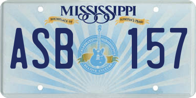 MS license plate ASB157