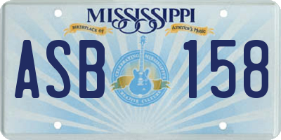 MS license plate ASB158