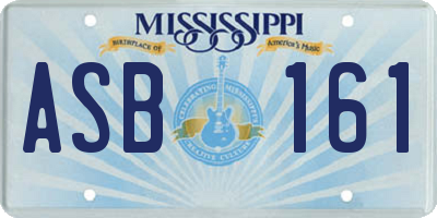 MS license plate ASB161
