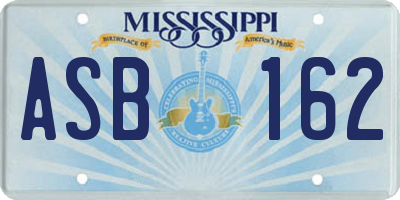 MS license plate ASB162