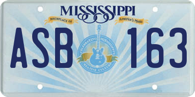 MS license plate ASB163