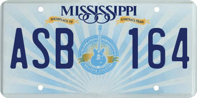 MS license plate ASB164