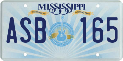 MS license plate ASB165