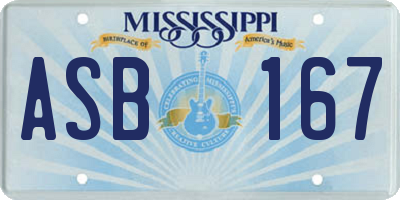 MS license plate ASB167
