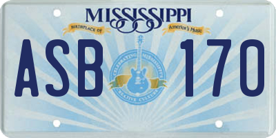 MS license plate ASB170