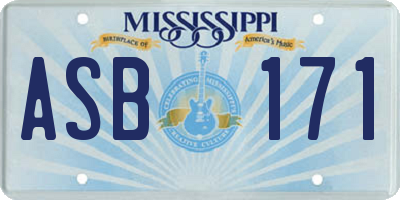 MS license plate ASB171