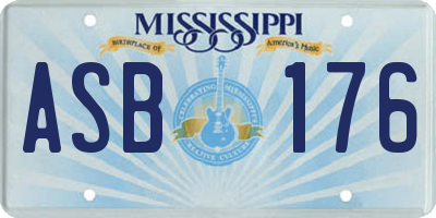 MS license plate ASB176