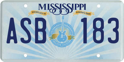 MS license plate ASB183
