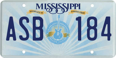 MS license plate ASB184