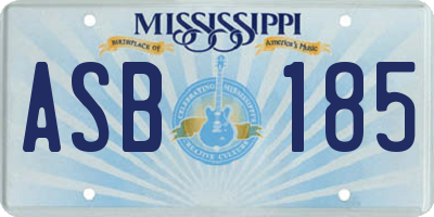 MS license plate ASB185