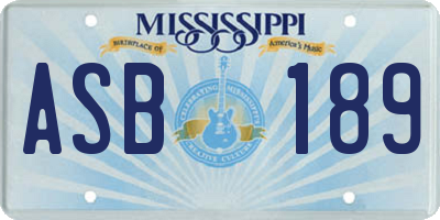 MS license plate ASB189