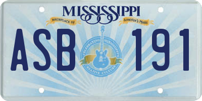 MS license plate ASB191